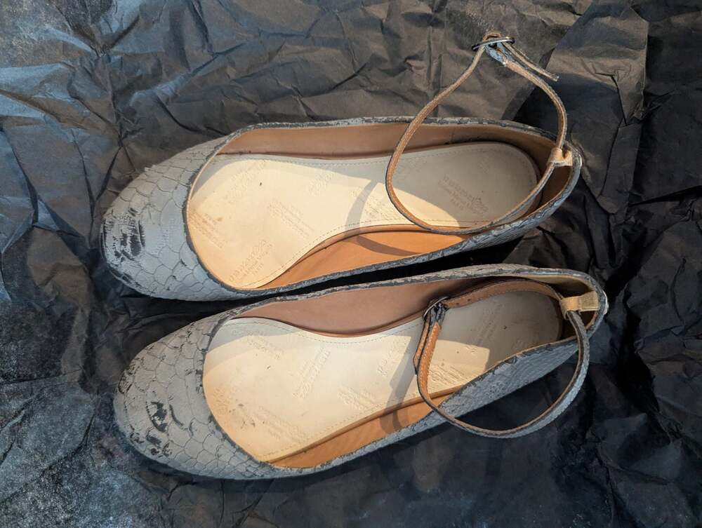 Maison Martin Margiela Snakeskin Ankle Strap Ballet Flats Size 37